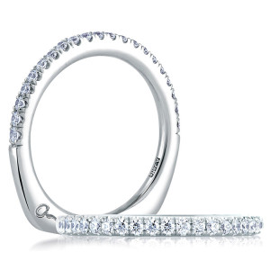 A.JAFFE Platinum Diamond Wedding Ring MRS394 / 27