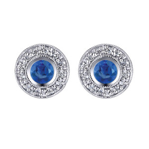 Gabriel Fashion 14 Karat Victorian Stud Earrings EG9560W44SA