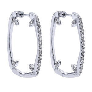 Gabriel Fashion 14 Karat Hoops Hoop Earrings EG12065W45JJ