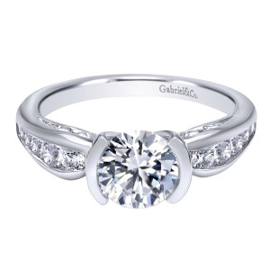Gabriel 14 Karat Contemporary Engagement Ring ER10756W44JJ