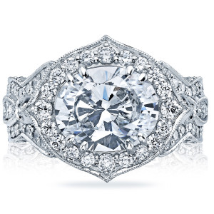 Tacori RoyalT HT2611OV11X9 platinum diamond engagement ring with oval center stone
