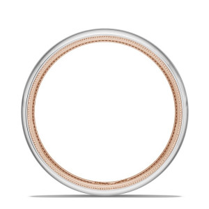 Tacori wedding band 15535WRLG profile view showing white gold shell and rose gold inner sleeve
