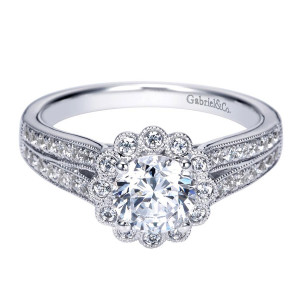 Gabriel 14 Karat Victorian Engagement Ring ER8214W44JJ