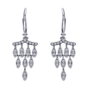 Gabriel Fashion 14 Karat Lusso Diamond Leverback Earrings EG12640W45JJ
