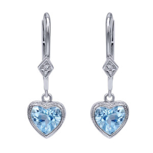 Gabriel Fashion 14 Karat Eternal Love Drop Earrings EG10575W45LB