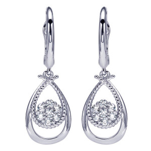 Gabriel Fashion 14 Karat Hampton Diamond Drop Earrings EG11370W45JJ