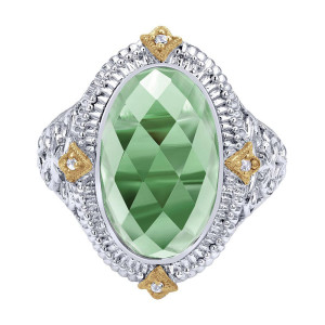 Gabriel Fashion Silver / 18 Karat Two-Tone Roman Ladies' Ring LR5504MY4GA