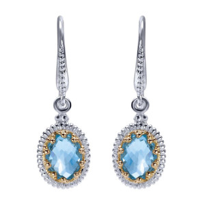 Gabriel Fashion Silver / 18 Karat Two-Tone Roman Drop Earrings EG10935MYJLB