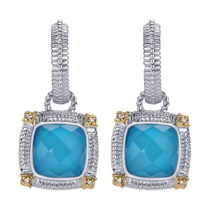 Gabriel Fashion Silver / 18 Karat Two-Tone Roman Drop Earrings EG10815MY5XT