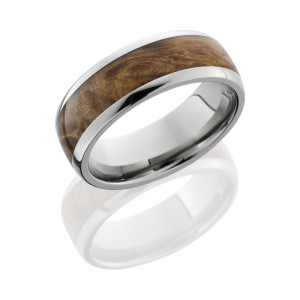 Lashbrook HW8D15/MAPLEBURL POLISH Hard Wood Wedding Ring or Band