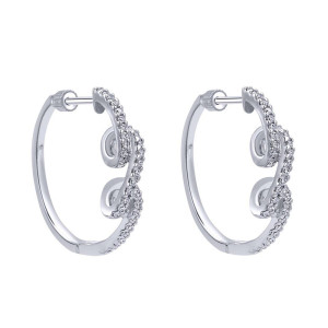 Gabriel Fashion 14 Karat Hoops Hoop Earrings EG10102W44JJ