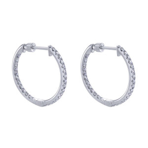 Gabriel Fashion 14 Karat Hoops Hoop Earrings EG10856W45JJ