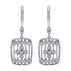 Gabriel Fashion 14 Karat Victorian Leverback Earrings EG12652W45JJ