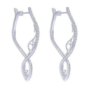 Gabriel Fashion 14 Karat Hoops Hoop Earrings EG12085W45JJ