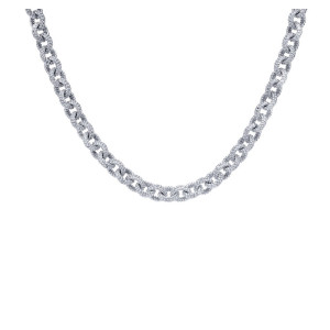 Gabriel Fashion Silver Roman Handmade Chain Necklace NK1975-18SVJJJ
