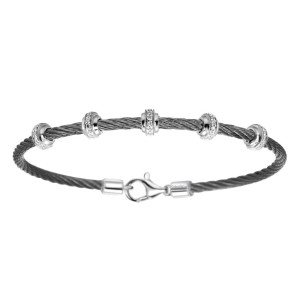 Gabriel Fashion Silver Two-Tone Hampton Stainless Steel Bangle Bracelet TB2687PBMX5JJ