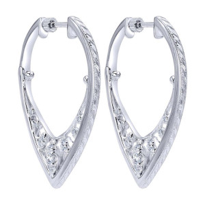 Gabriel Fashion Silver Hoops Hoop Earrings EG12022SVJWS