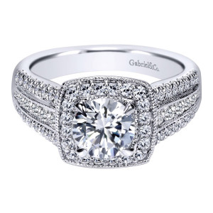 Gabriel 14 Karat Contemporary Engagement Ring ER10180W44JJ