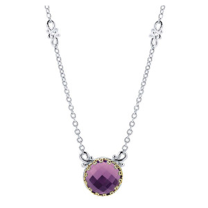 Gabriel Fashion Silver / 18 Karat Two-Tone Roman Necklace NK2945MYJAM