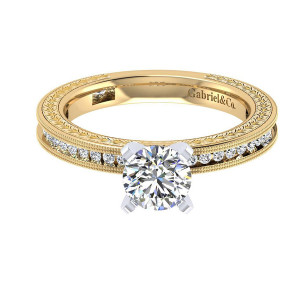 Gabriel 14 Karat Victorian Engagement Ring ER5669M44JJ