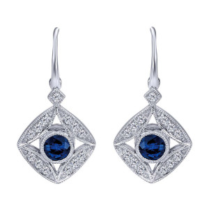 Gabriel Fashion 14 Karat Victorian Drop Earrings EG12292W45SB