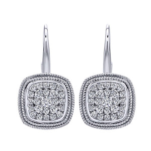 Gabriel Fashion 14 Karat Hampton Diamond Leverback Earrings EG12471W45JJ