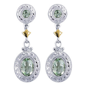 Gabriel Fashion Silver / 18 Karat Two-Tone Mediterranean Drop Earrings EG11083MYJGA
