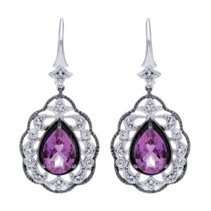 Gabriel Fashion Silver Art Nouveau Drop Earrings EG11983SVJMC