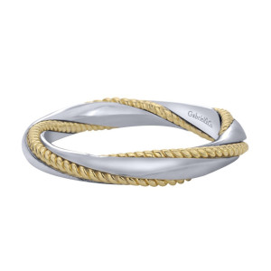 Gabriel Fashion Silver / 18 Karat Two-Tone Stackable Stackable Ladies' Ring LR5903-7MYJJJ