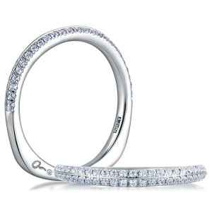 A.JAFFE Art Deco Collection 14 Karat Diamond Wedding Ring MRS334 / 26