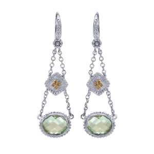Gabriel Fashion Silver / 18 Karat Two-Tone Roman Drop Earrings EG10937MYJGA