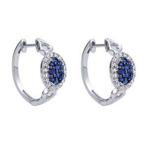 Gabriel Fashion Silver Pave Hoop Earrings EG11749SVJMC