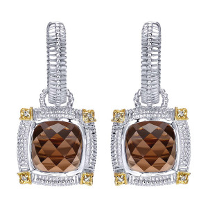 Gabriel Fashion Silver / 18 Karat Two-Tone Roman Drop Earrings EG10815MY5SQ