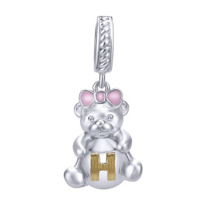 Gabriel Fashion Silver / 18 Karat Two-Tone Initial Charm Pendant PT9419H-EPMY5JJ