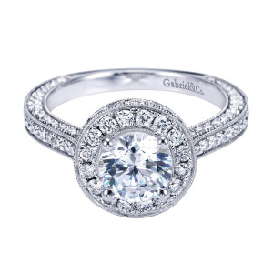 Gabriel 14 Karat Victorian Engagement Ring ER7258W44JJ