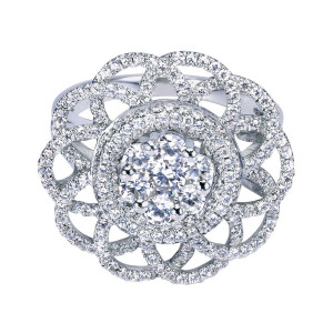 Gabriel Fashion 14 Karat Clustered Diamonds Ladies' Ring LR6169W44JJ