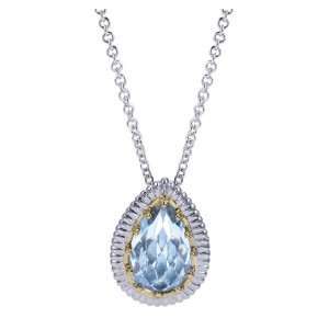 Gabriel Fashion Silver / 18 Karat Two-Tone Roman Necklace NK3527MYJLB