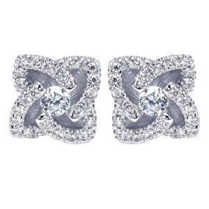 Gabriel Fashion 14 Karat Lusso Diamond Stud Earrings EG11393W44JJ