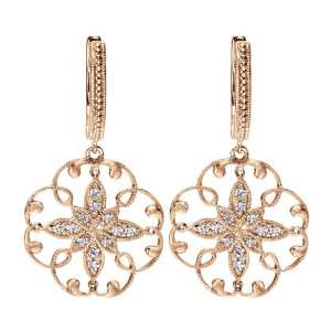Gabriel Fashion 14 Karat Lace Drop Earrings EG11224K45JJ