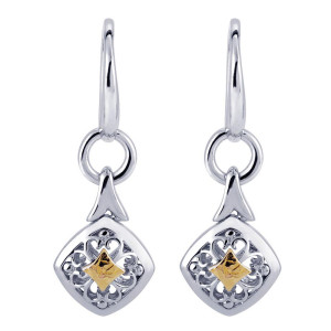 Gabriel Fashion Silver / 18 Karat Two-Tone Mediterranean Drop Earrings EG11056MYJJJ