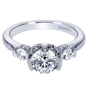 Gabriel 14 Karat Contemporary Engagement Ring ER6298W44JJ