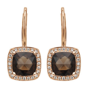 Gabriel Fashion 14 Karat Color Solitaire Leverback Earrings EG12370K45SQ