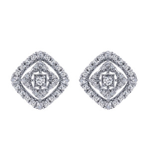 Gabriel Fashion 14 Karat Lusso Diamond Stud Earrings EG12649W45JJ