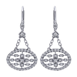 Gabriel Fashion 14 Karat Victorian Leverback Earrings EG12651W45JJ