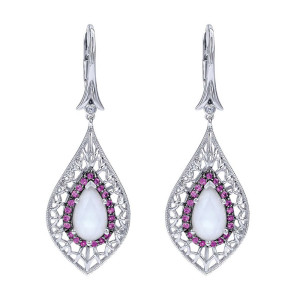 Gabriel Fashion Silver Art Nouveau Drop Earrings EG12254SVJMC