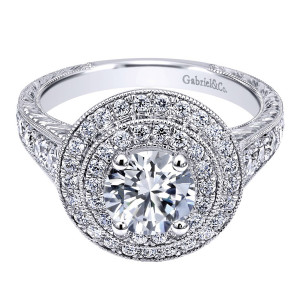 Gabriel 14 Karat Victorian Engagement Ring ER10910W44JJ