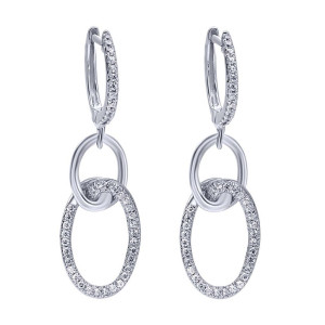 Gabriel Fashion 14 Karat Modern Drop Earrings EG10101W44JJ