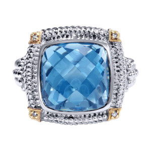 Gabriel Fashion Silver / 18 Karat Two-Tone Roman Ladies' Ring LR5510MY4BT