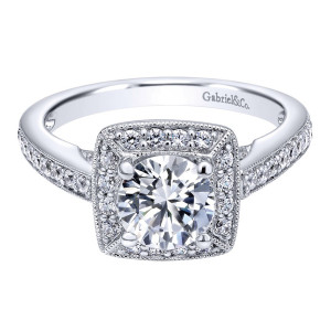 Gabriel 14 Karat Victorian Engagement Ring ER10190W44JJ