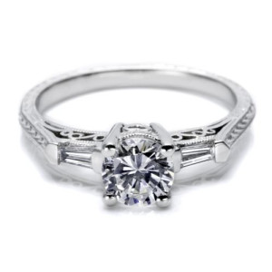 Tacori 18 Karat Hand Engraved Engagement Ring HT2201